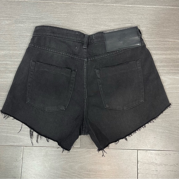ONE TEASPOON TRUCKERS MID WAIST RELAXED DENIM JEAN SHORTS IN PURE BLACK SIZE 27 - Picture 7 of 16